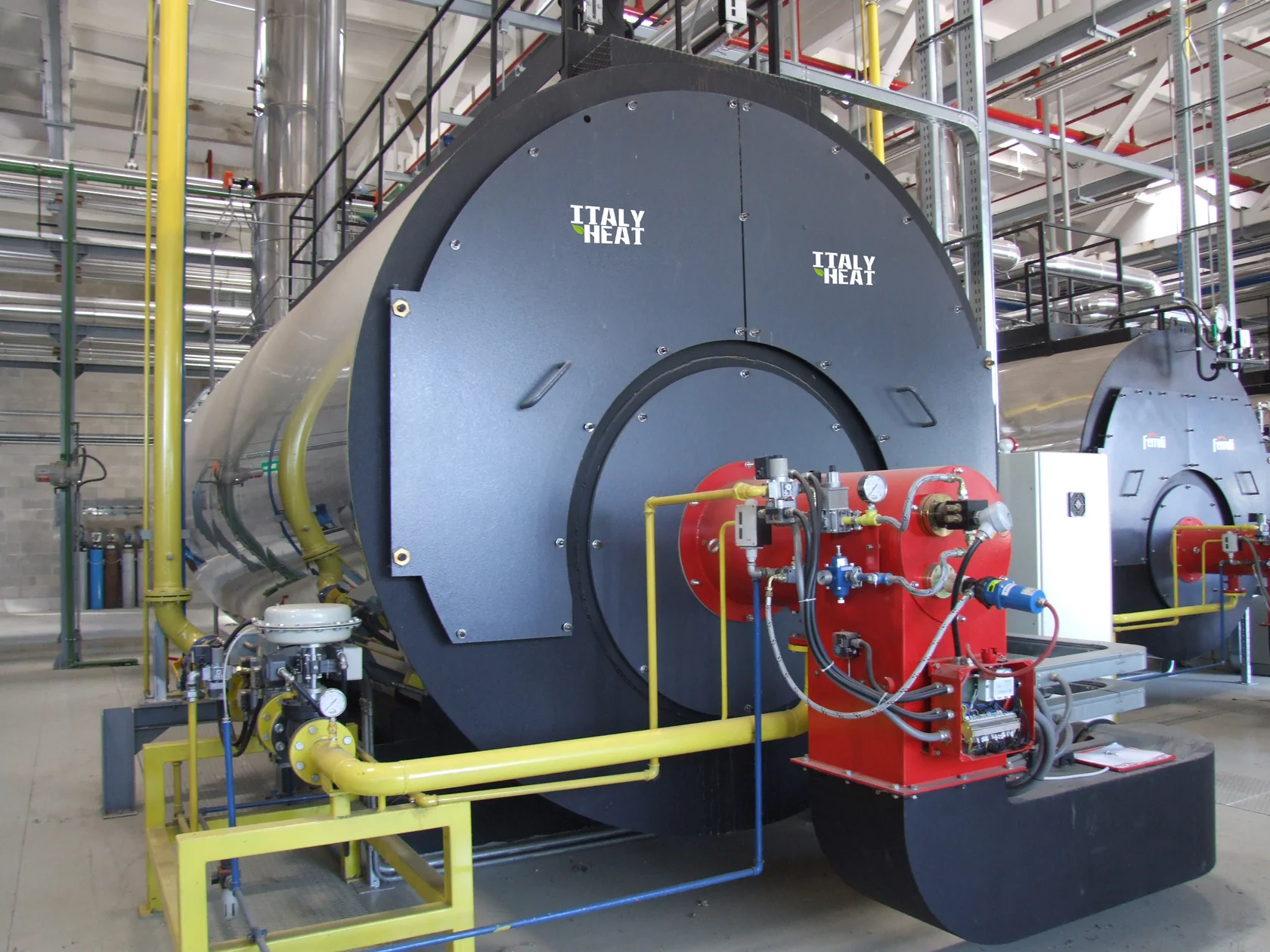 Industrial boiler and burner
