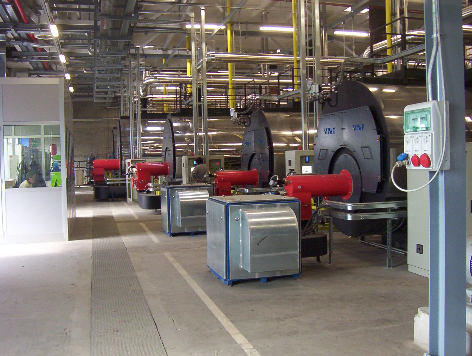 Multiple-boiler plant room