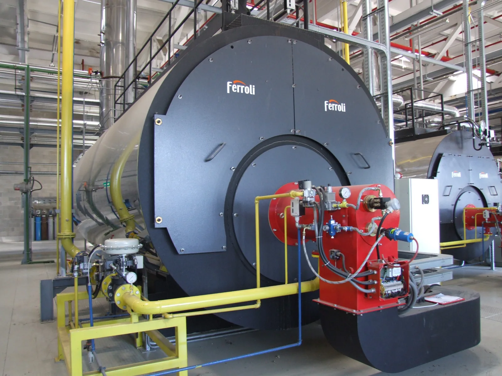 Industrial boiler and burner